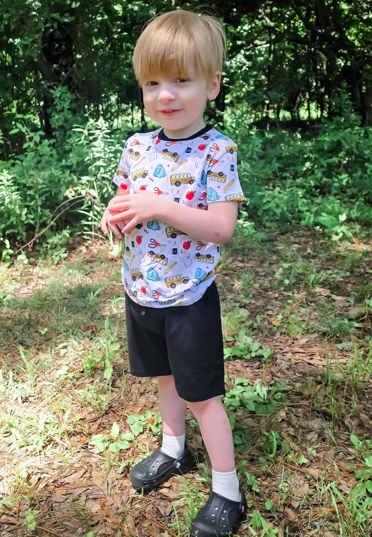 Pencil Pals Tee+Solid Shorts