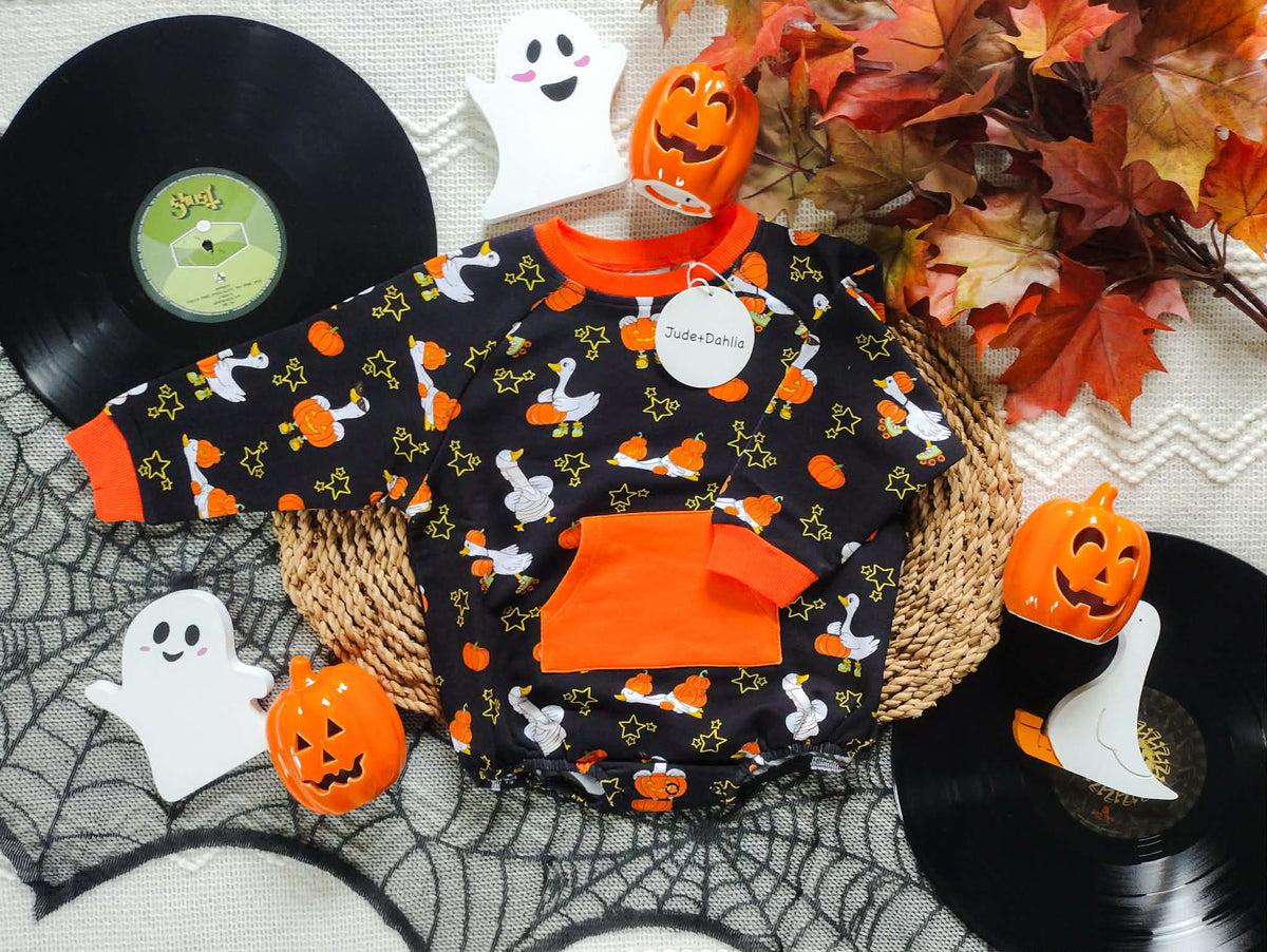 Quacktober Bamboo Terry Pocket Bubble Romper