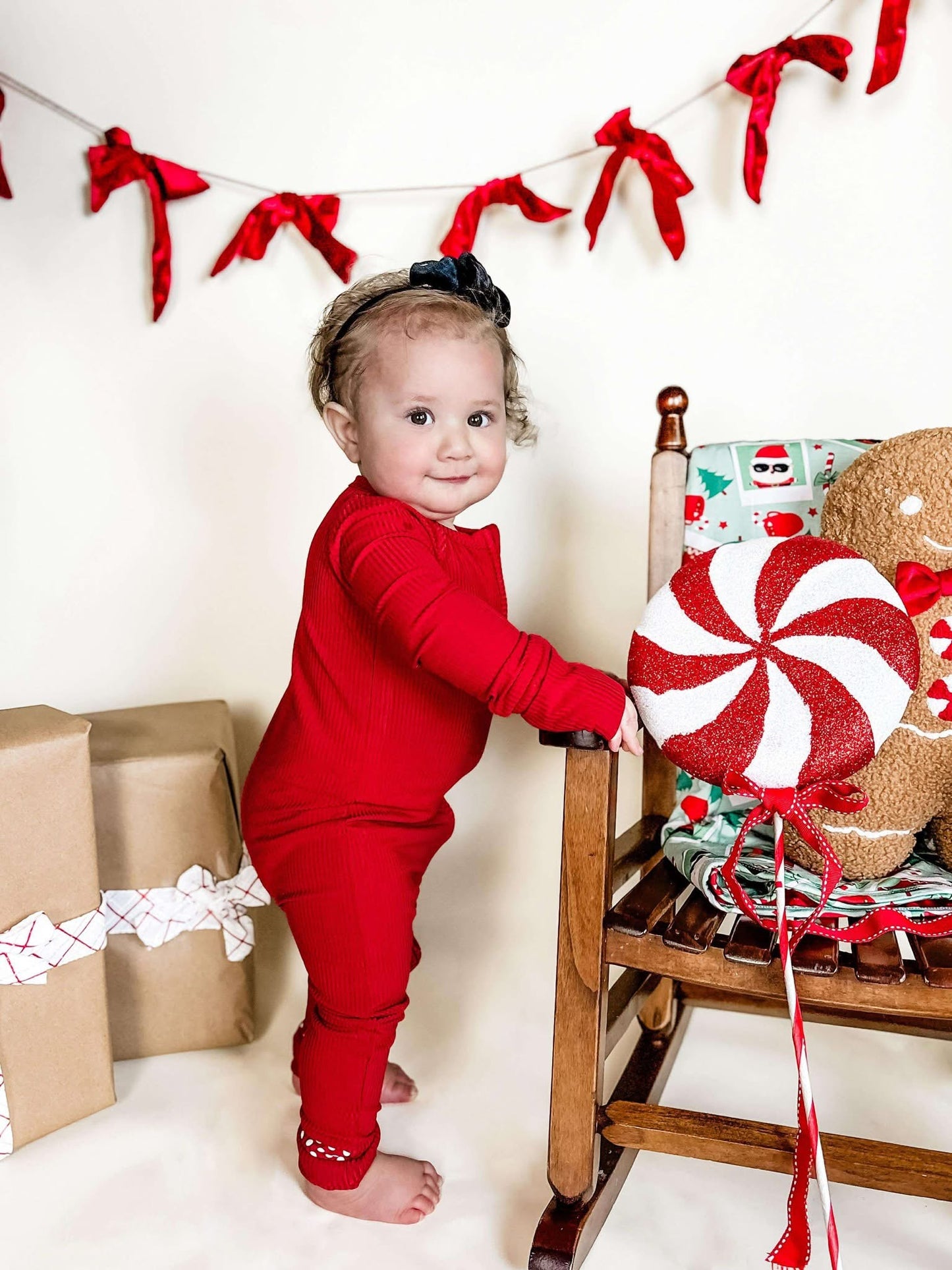 Peppermint Pop Ribbed Zippered Romper
