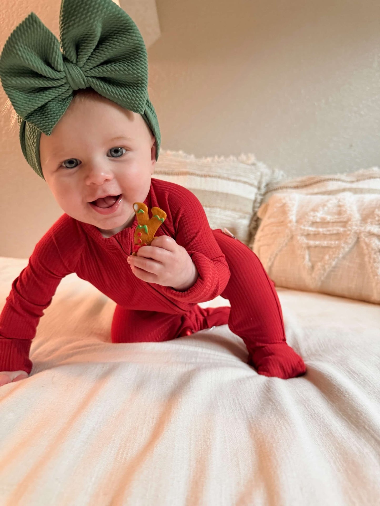 Peppermint Pop Ribbed Zippered Romper