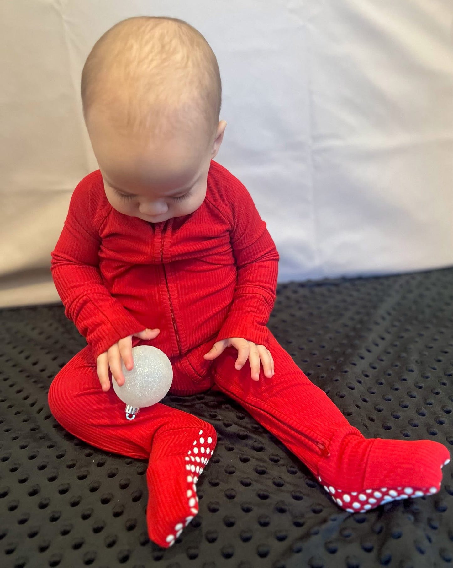 Peppermint Pop Ribbed Zippered Romper