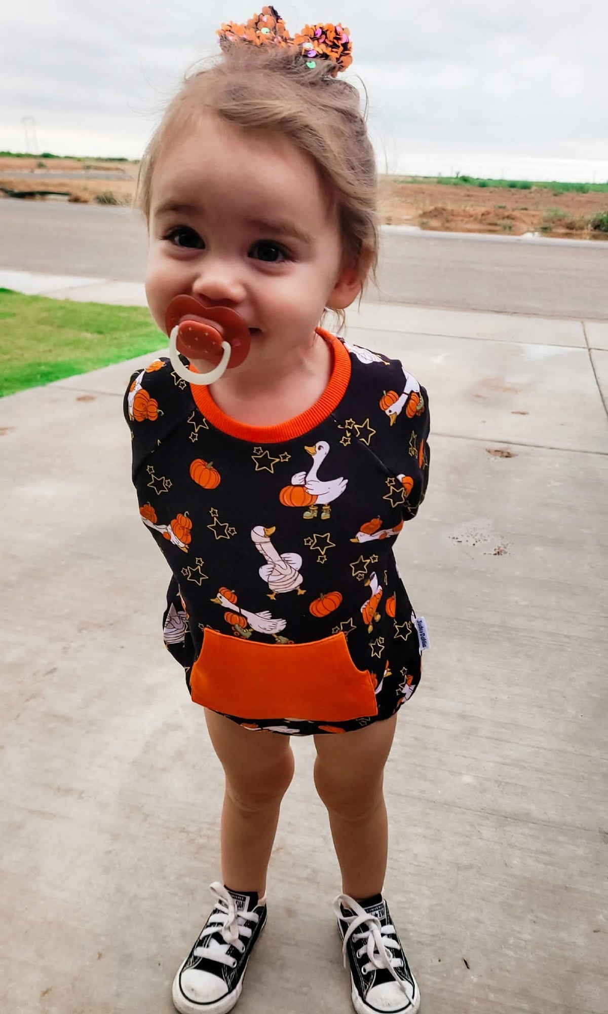 Quacktober Bamboo Terry Pocket Bubble Romper