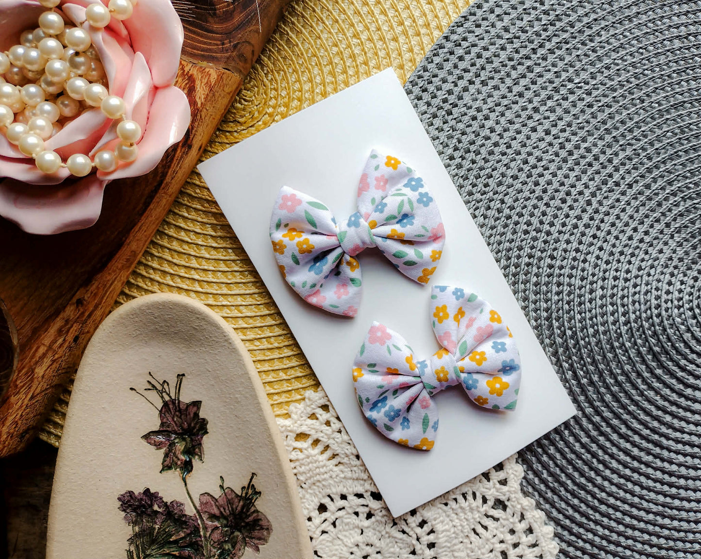 Floral Haze Clip Bow
